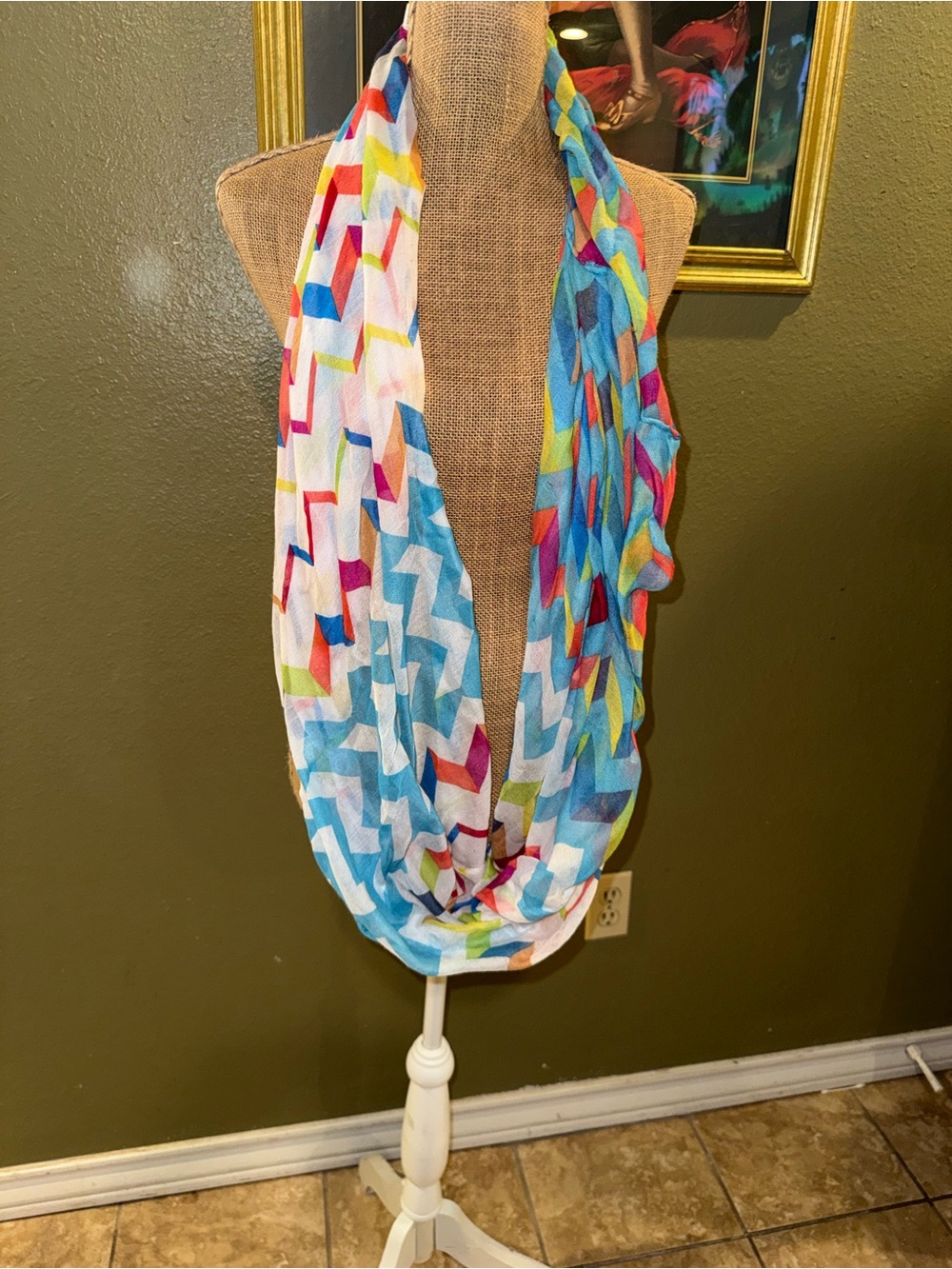 Bright Geometric Infinity Scarf in Multi Colors